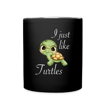 I just like turtles water turtle - Full Colour Mug - black - Front