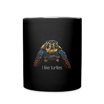 I like turtles 4 water turtle - Full Colour Mug - black - Front