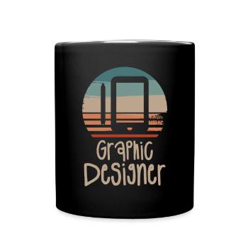 Rétro Vintage Graphiste Design Graphique - Mug uni - noir - Devant
