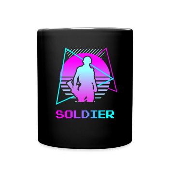 Retro Soldier Army Military - Full Colour Mug - black - Front