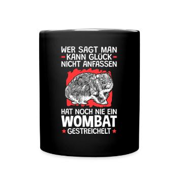 Wombats streicheln Beuteltier Wombat - Tasse einfarbig - Schwarz - Vorne