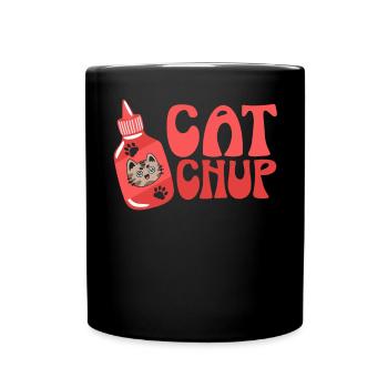 Catchup Ketchup Food Lover Feinschmecker Katzenflüsterer - Tasse einfarbig - Schwarz - Vorne