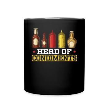 Head Of Condiments Food Lover Mustard Mayonnaise - Full Colour Mug - black - Front