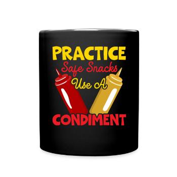 Pratiquez des collations sécuritaires Utilisez un ketchup de condiment - Mug uni - noir - Devant