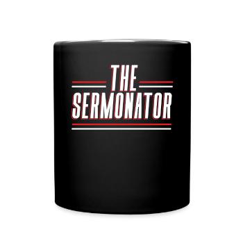 Sermonator Pastor Preacher Christian Believer - Full Colour Mug - black - Front