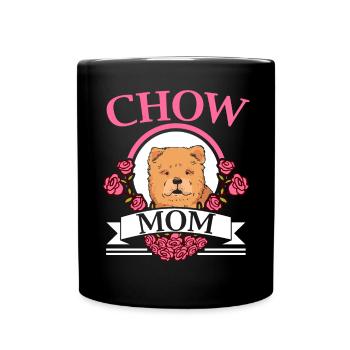 Chow Mom Propriétaire de chien Amoureux des chiots Paw Love Doggy Pup - Mug uni - noir - Devant