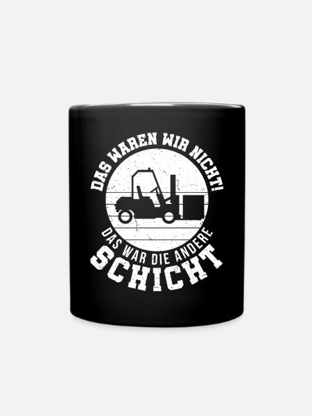 Gabelstapler Gabelstaplerfahrer Lagerarbeiter - Tasse einfarbig - Schwarz