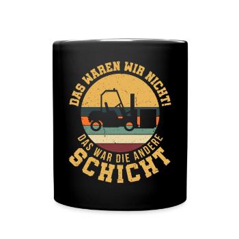 Gabelstapler Gabelstaplerfahrer Lagerarbeiter - Tasse einfarbig - Schwarz - Vorne