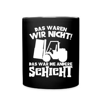 Lagerist Gabelstaplerfahrer Lagerarbeiter - Tasse einfarbig - Schwarz - Vorne