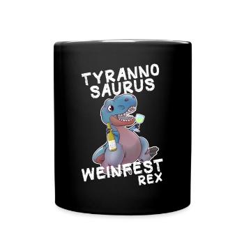 Wine Festival Winemaker Vino Vinosaur Red Wine spritzer - Full Colour Mug - black - Front