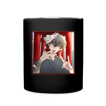 Japan Kitsune Mask Anime Otaku - Full Colour Mug - black - Front