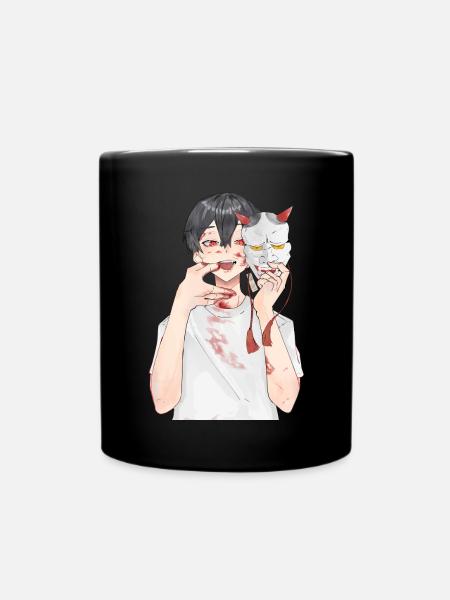 Japan Oni Maske Anime Otaku - Tasse einfarbig - Schwarz