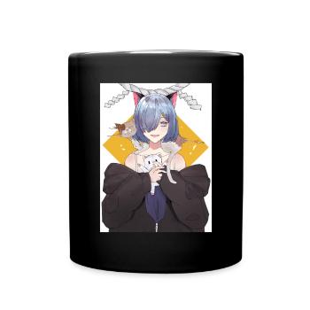 Kawaii Anime Neko Katze Mädchen Manga Otaku - Tasse einfarbig - Schwarz - Vorne