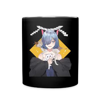 Kawaii Anime Neko Cat Girl Manga Otaku - Mug uni - noir - Devant
