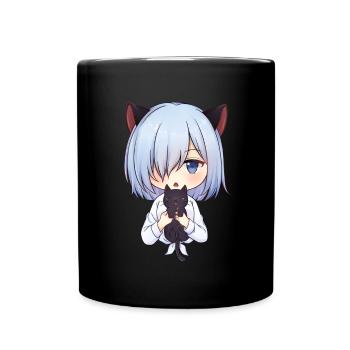 Kawaii Anime Neko Katze Mädchen Manga Otaku - Tasse einfarbig - Schwarz - Vorne