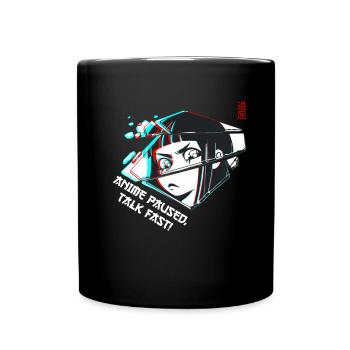 Anime Otaku Weeb Anime Paused Talk Fast - Full Colour Mug - black - Front