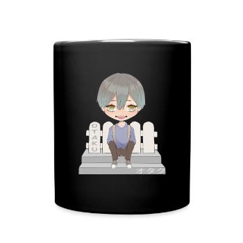 Otaku Anime Boy - Full Colour Mug - black - Front