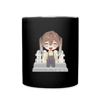 Otaku Anime Girl - Full Colour Mug - black - Front