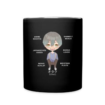 Otaku Anime Boy - Full Colour Mug - black - Front