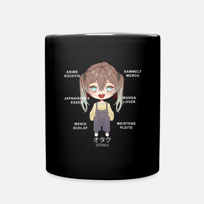 Otaku Anime Fille - Mug uni - noir