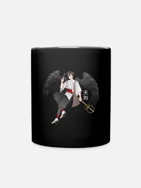 Tengu Angel japonais dans la conception d’anime - Mug uni - noir