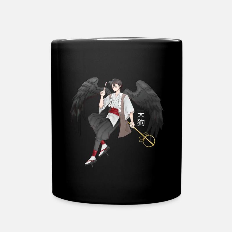 Tengu Angel japonais dans la conception d’anime - Mug uni - noir