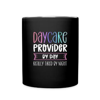 Nounou pendant la journée. Vraiment fatigué la nuit. - Mug uni - noir - Devant