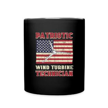 Usa Windmühlenbetreiber. Patriotischer - Tasse einfarbig - Schwarz - Vorne