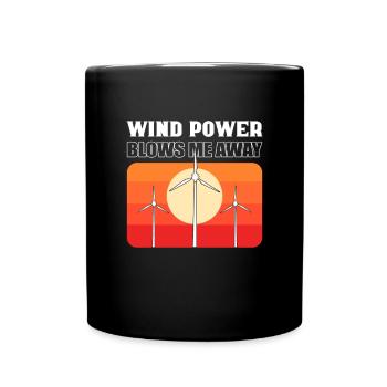 Die Windkraft Bläst Mich Weg. Techniker Für - Tasse einfarbig - Schwarz - Vorne