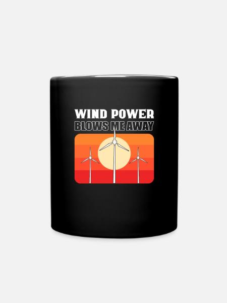 Die Windkraft Bläst Mich Weg. Techniker Für - Tasse einfarbig - Schwarz