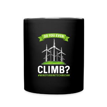 Klettern Sie Auch? Windmühlenbetreiber - Tasse einfarbig - Schwarz - Vorne