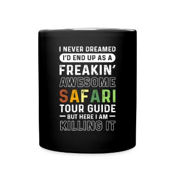 Guide de voyage Safari. Safari Vacances en famille - Mug uni - noir - Devant