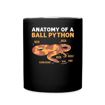 Anatomie d’un python sphérique. Python boule de banane - Mug uni - noir - Devant