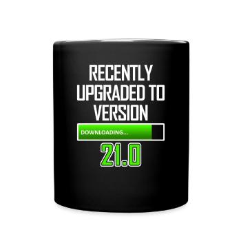 IT Worker 21st Birthday PC Gaming - Full Colour Mug - black - Front