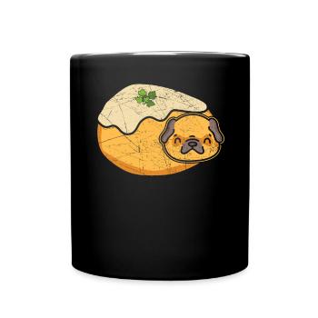 Mops-Besitzer Hundeliebhaber Puppy Paw Love Feinschmecker - Tasse einfarbig - Schwarz - Vorne
