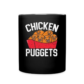 Puggets de poulet Pug Propriétaire de chien Amoureux des chiots Chiot Foodie - Mug uni - noir - Devant