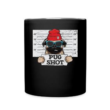 Mops Shot Mops Besitzer Hund Lover Welpe Pfote Liebe - Tasse einfarbig - Schwarz - Vorne