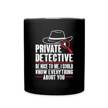 Espion détective privé enquêteur Détective Cadeau - Mug uni - noir - Devant