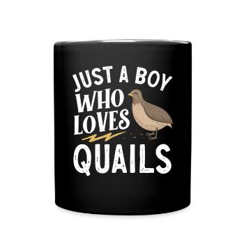 Quail bird lover gift - Full Colour Mug - black - Front