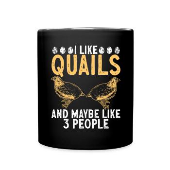 Quail bird lover gift - Full Colour Mug - black - Front