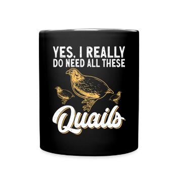 Quail bird lover gift - Full Colour Mug - black - Front