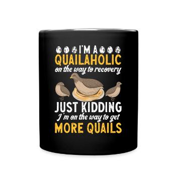 Quail bird lover gift - Full Colour Mug - black - Front
