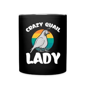 Quail bird lover gift - Full Colour Mug - black - Front