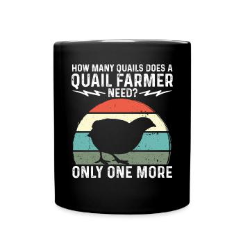Quail bird lover gift - Full Colour Mug - black - Front