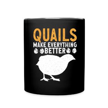 Quail bird lover gift - Full Colour Mug - black - Front