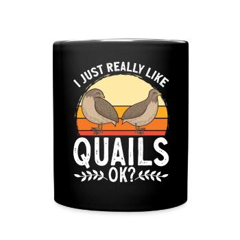 Quail bird lover gift - Full Colour Mug - black - Front