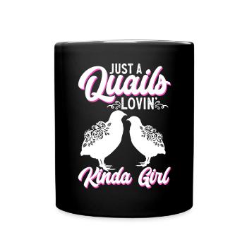 Quail bird lover gift - Full Colour Mug - black - Front