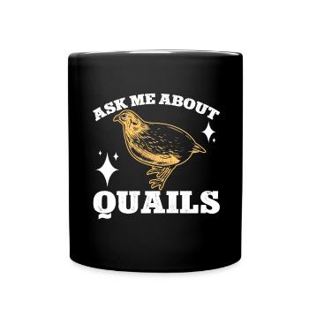 Quail bird lover gift - Full Colour Mug - black - Front