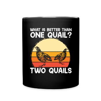 Quail bird lover gift - Full Colour Mug - black - Front