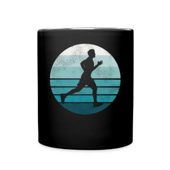 Coureur de course Semi-Marathon Rétro - Mug uni - noir - Devant